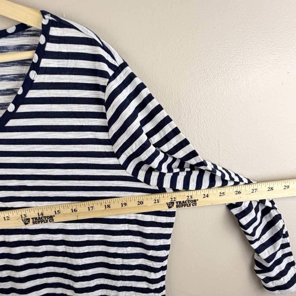 Chico's Zenergy Striped Long Sleeve Top 2/L Coastal Preppy Athleisure Nautical - Picture 7 of 7